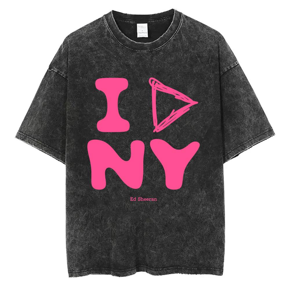 Washed Vintage Ed Sheeran Play Tour Tshirt Men Women Fashion Casual Oversized T Shirts Male High Quality Cotton Tshirts