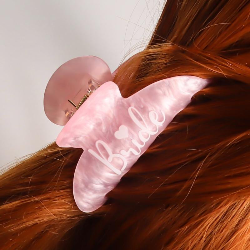 Bridal Hair Claw Clip with Bride Lettering Design Wedding Ceremony Hair Accessories Nonslip Hair Claw Strong Hair Holder