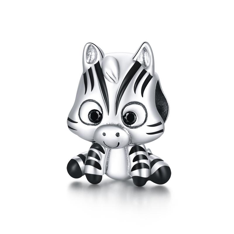 WOSTU 925 Sterling Silver Animal Charms Giraffe Zebra Unicorn Beads for Women Fit Original Bracelets Necklace DIY Jewelry Making