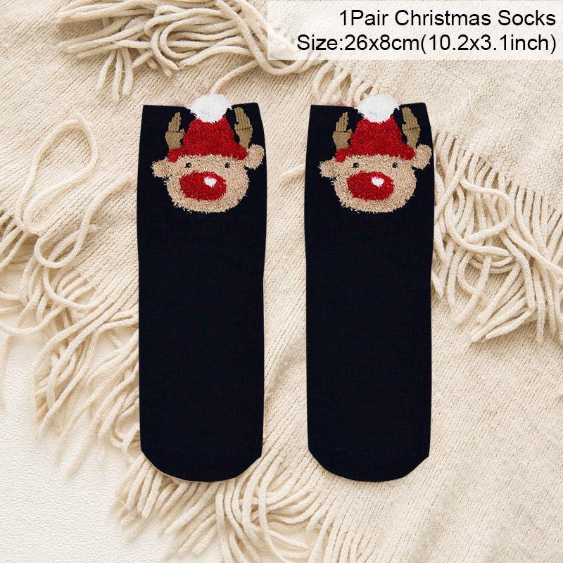 Ornements Chaussettes de Noël Dessin Animé Décorations Joyeux Noël Pour la Maison Cadeaux de Noël Noël Navidad Fournitures Bonne Année