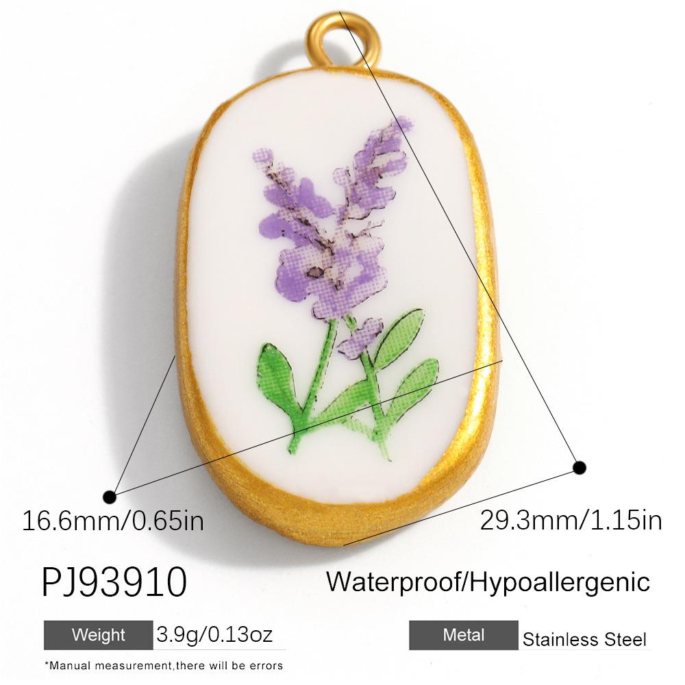 Stainless Steel Heart Cherry Fruit Flower Dog Colored Hand-painted Charms for Jewelry Making Necklaces DIY Material Colorfast