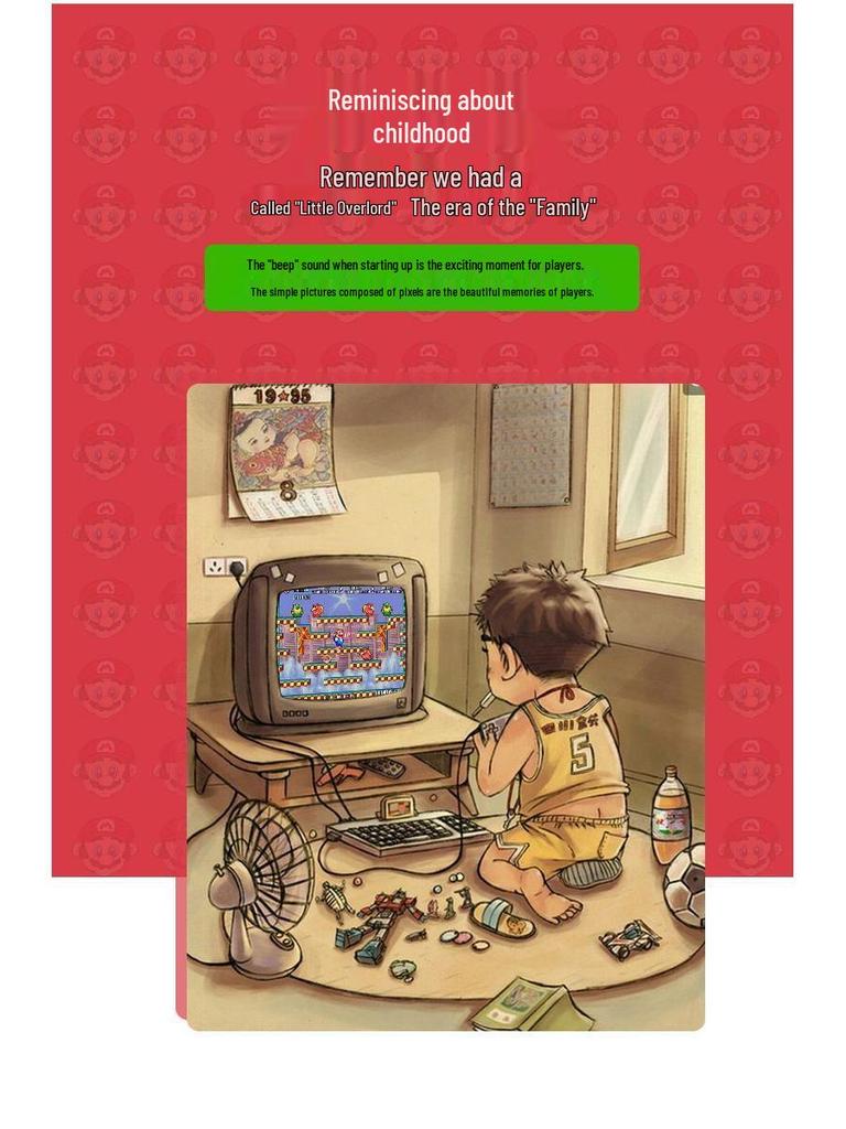 Macaron Handheld Game Console for Kids: 800 Classic Games, Single/Double Player, Accessories Included, Free Shipping