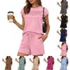 Women's Fashionable Casual Short-Sleeve Top And Shorts Two-Piece Set