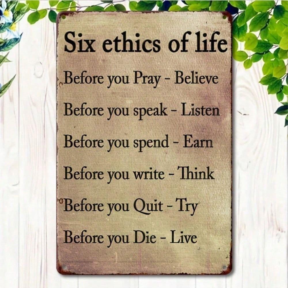 Vintage Metal Poster Wall Art, Retro Quote Tin Sign for Living Room