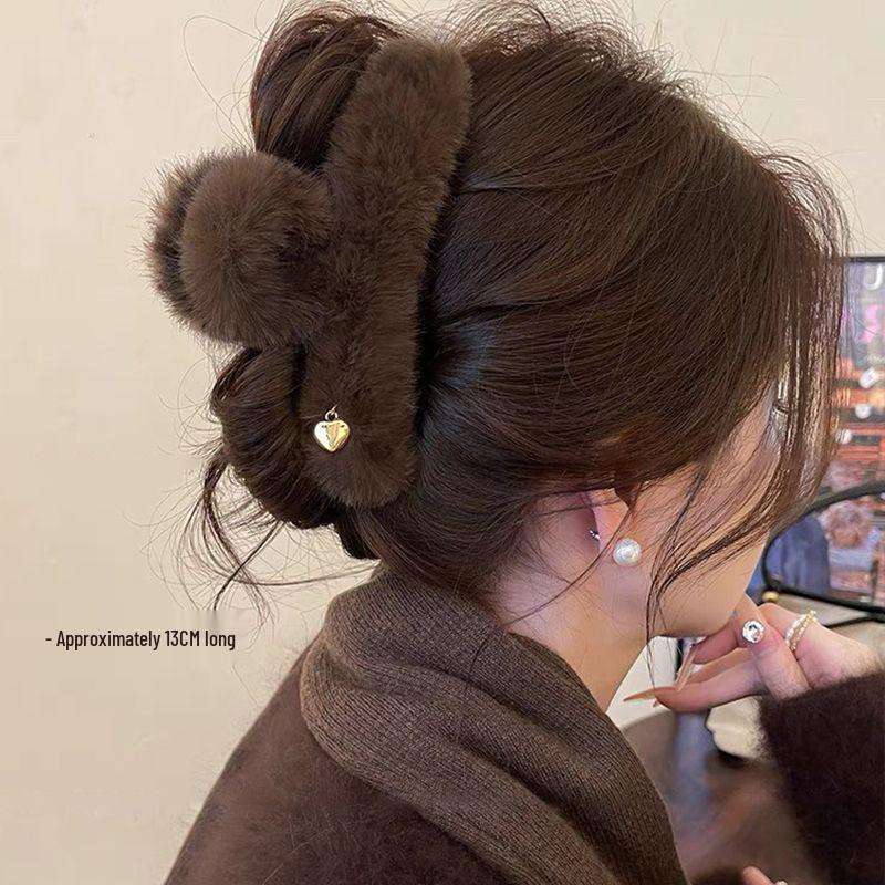 Elegant Large Hair Claw Clip for Thick Hair - High-End Korean Updo Shark Clip