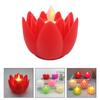 Large Lotus Lamp Light Flower Night Household Lantern Red Plastic Fake Decorative Candles