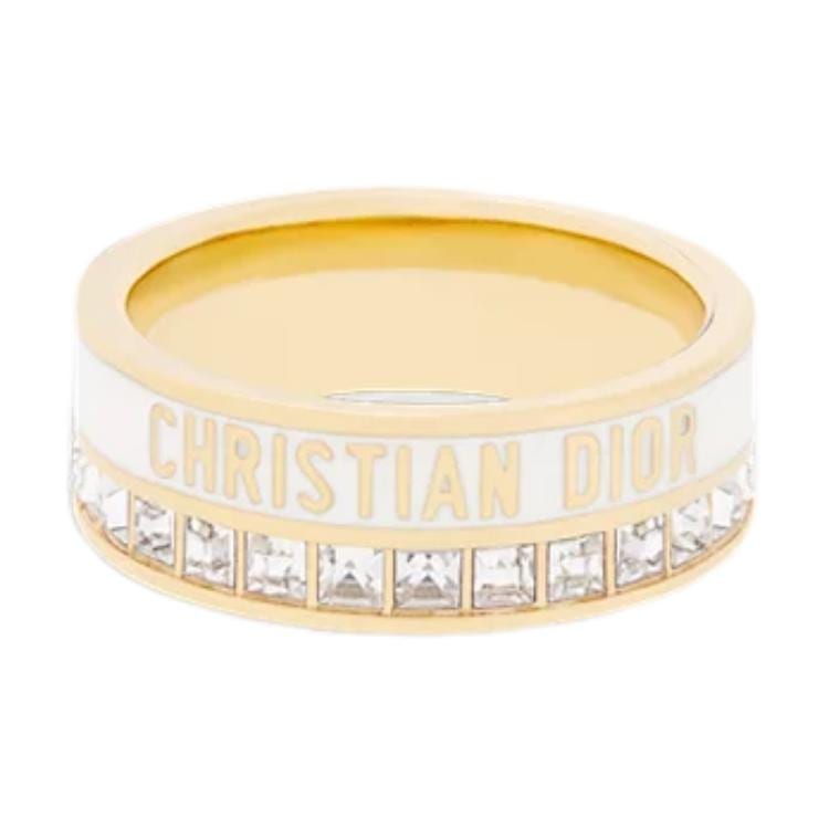 Dior Metal Rings Unisex Gold/White R2699WOMLQ_D301
