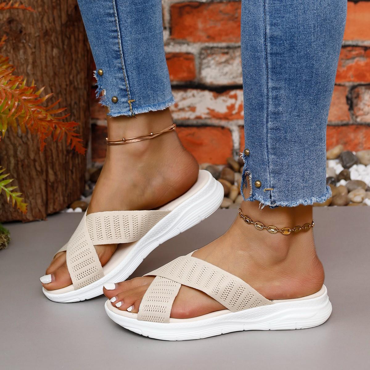 

Женские летние сандалии на плоской подошве с рыбьим ртом, модная пляжная обувь 43