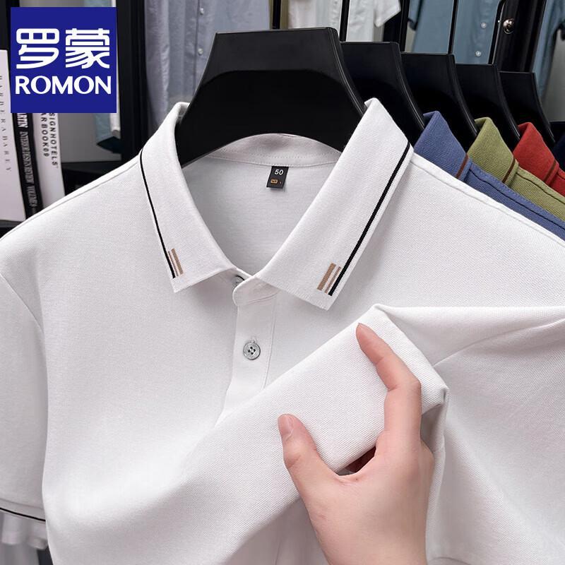 Romon Men's Pure Cotton Wrinkle-Free Polo Shirt
