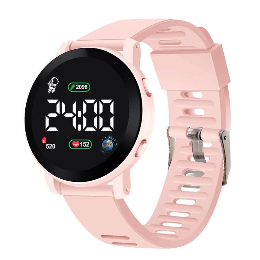 Trendy kulaté LED sportovní hodinky pro studenty