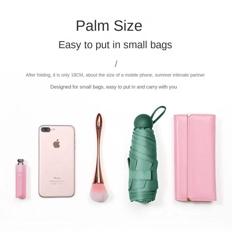 Capsule Umbrella Small and Portable Solid Color Sunshade for Women and Rain Dual Use Protection KTY