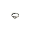 Korean Cable Knit Open Ring with Silver Beads - Niche Design Index & Tail Ring