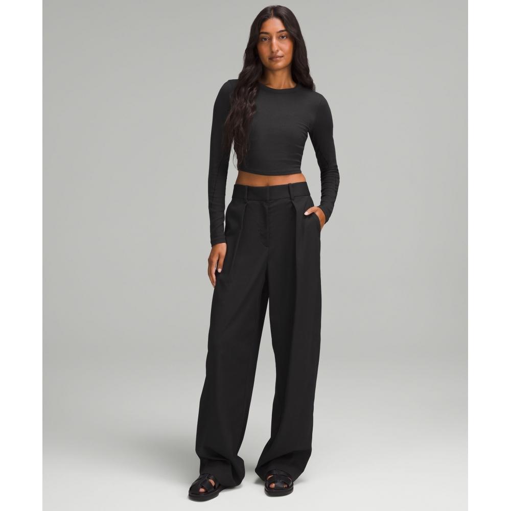 Lululemon Hold Tight Straight Hem Cropped Long Sleeve Shirt Black
