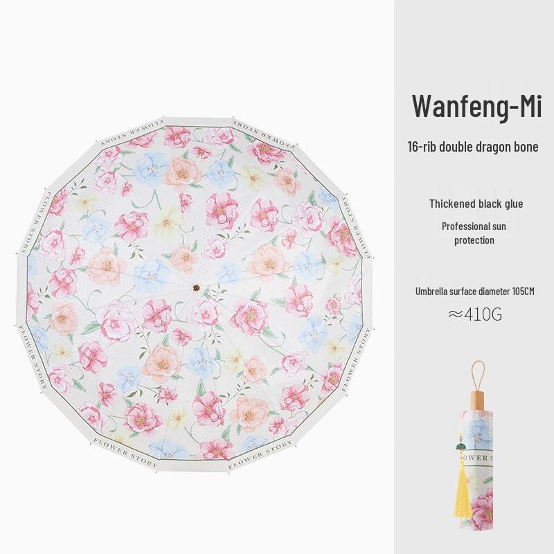 Nanqiao UV Protection 16-Rib Folding Sun Umbrella