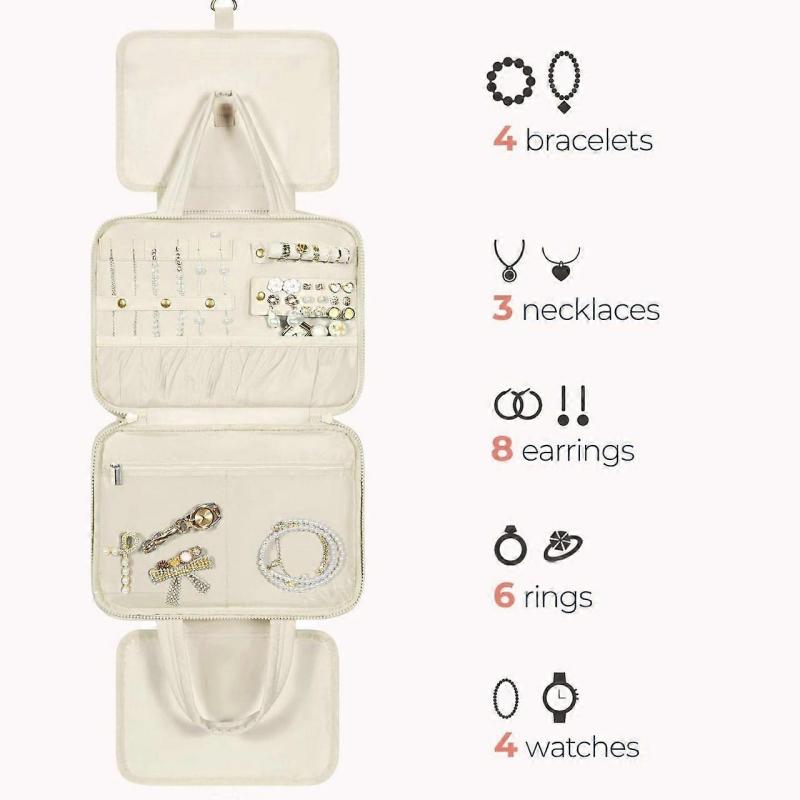 Travel Toiletry Bag with Jewelry Organizer, Hanging Travel Bag for Toiletries, Puffy Makeup Cosmetic Bag Organizer, Carry-on Travel Accessori