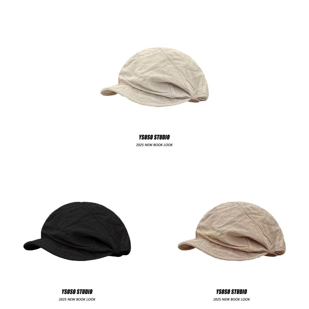 Elegant Round Top Beret Cap With Wide Brim For Women Breathable Sunshade And Windproof
