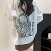 Fashion Trend Leopard Personality Texture Simple Style Crossbody Shoulder Handbag Bucket Bag Female
