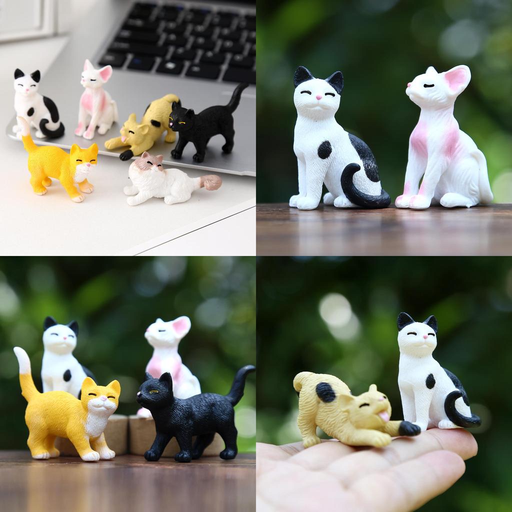 Katzen Plüschtier Set Mit Pvc Material Niedliches Realistisches Design Für Sammler Und Kinder