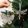 Christmas Ornament Glitter Sequin Transparent Snowflake Ballet Dancer Hanging Ornament Holiday Decor