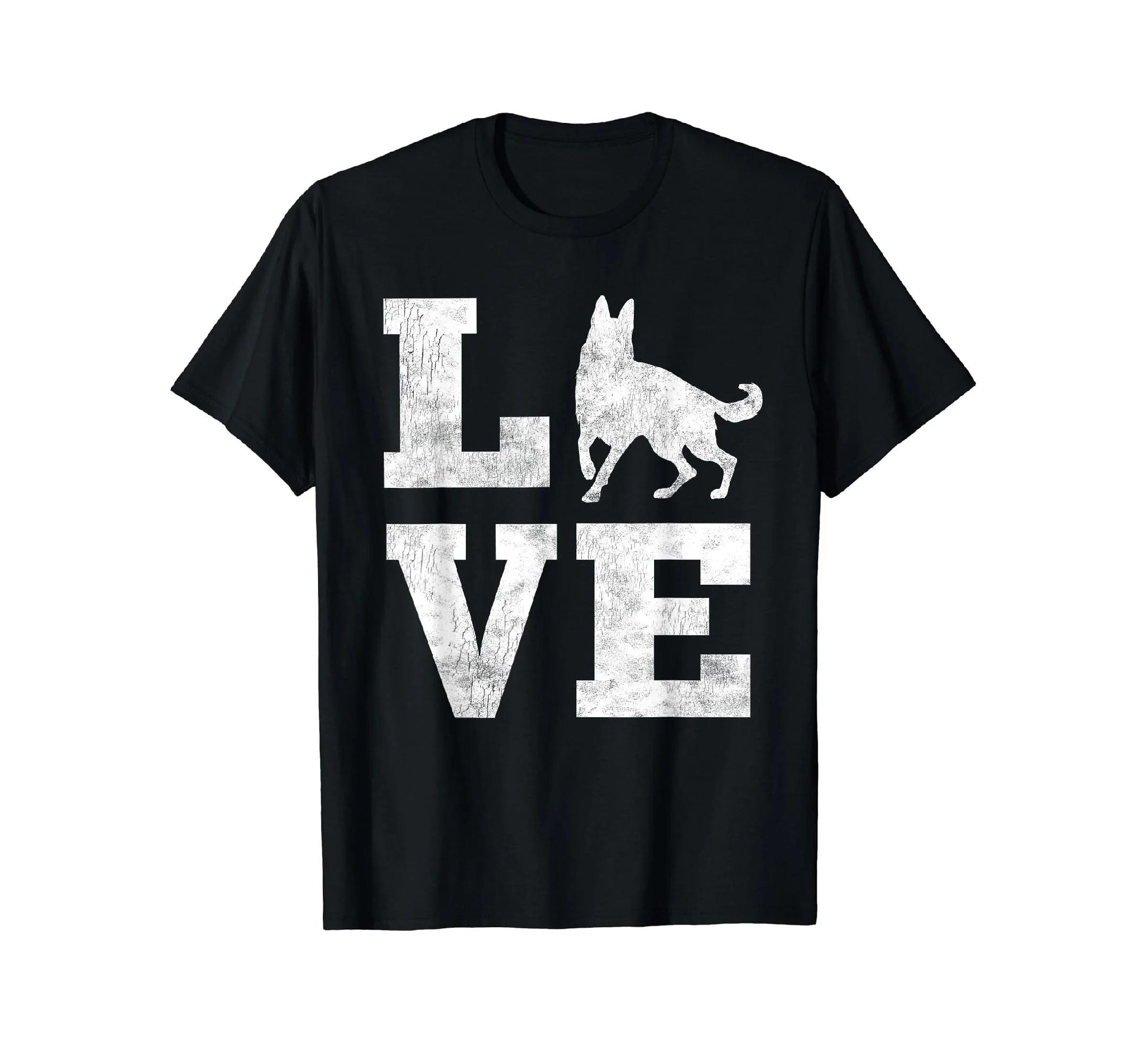 

German Shepherd Dog Lover Graphic Tee Distressed Print Short Sleeve T-Shirt Unisex Sportswear S чёрный