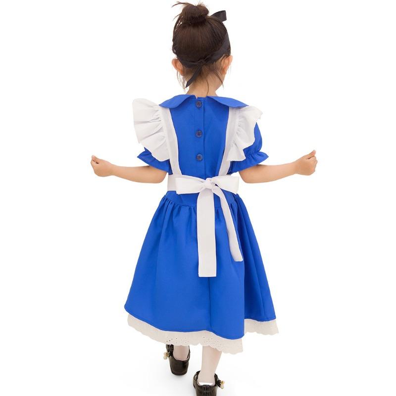 Halloween Alice In Wonderland Blue Maid Show Dress Parent-Child Dress