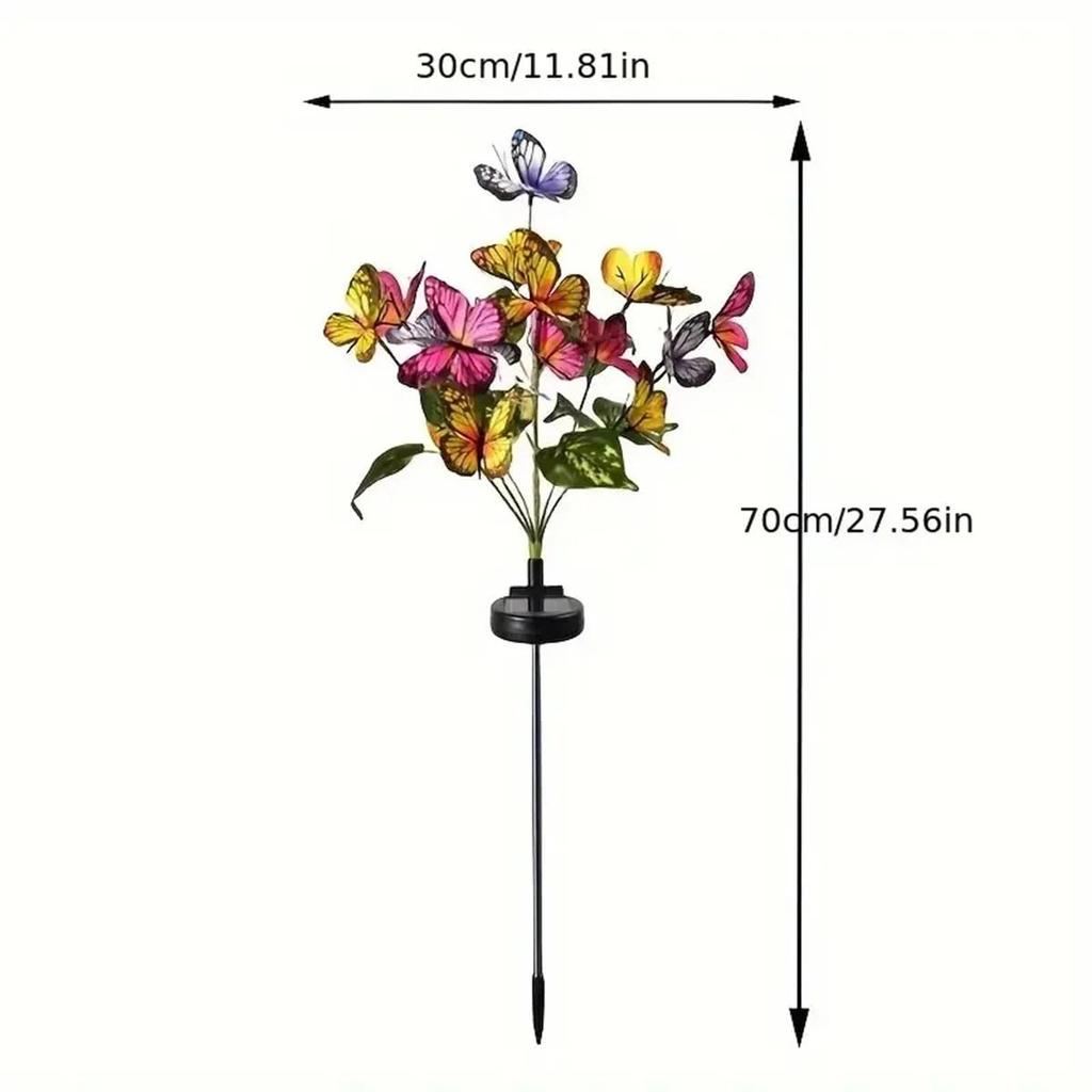 Solar Led Butterfly Flower Light Lights For Outdoor Garden Waterproof Lawn Ground Pathway Stake Lamp Decor Yard Ip65 Panel Fence