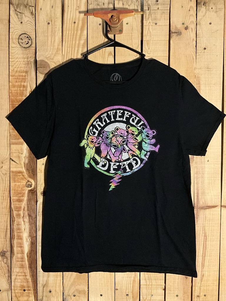 Grateful Dead Rainbow Dancing Bears Vintage Style Black Shirt Men’s Large Unisex T-Shirt