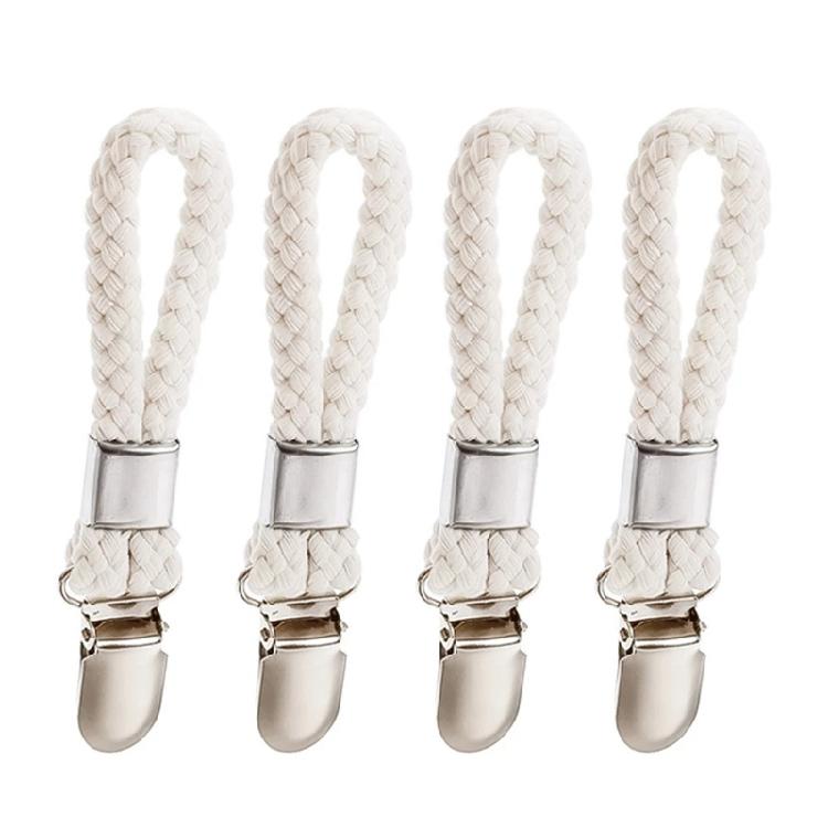 4Pcs Braided Cotton Loop Towel Clips Clothes Pegs Kitchen Bathroom Kitchen Towel