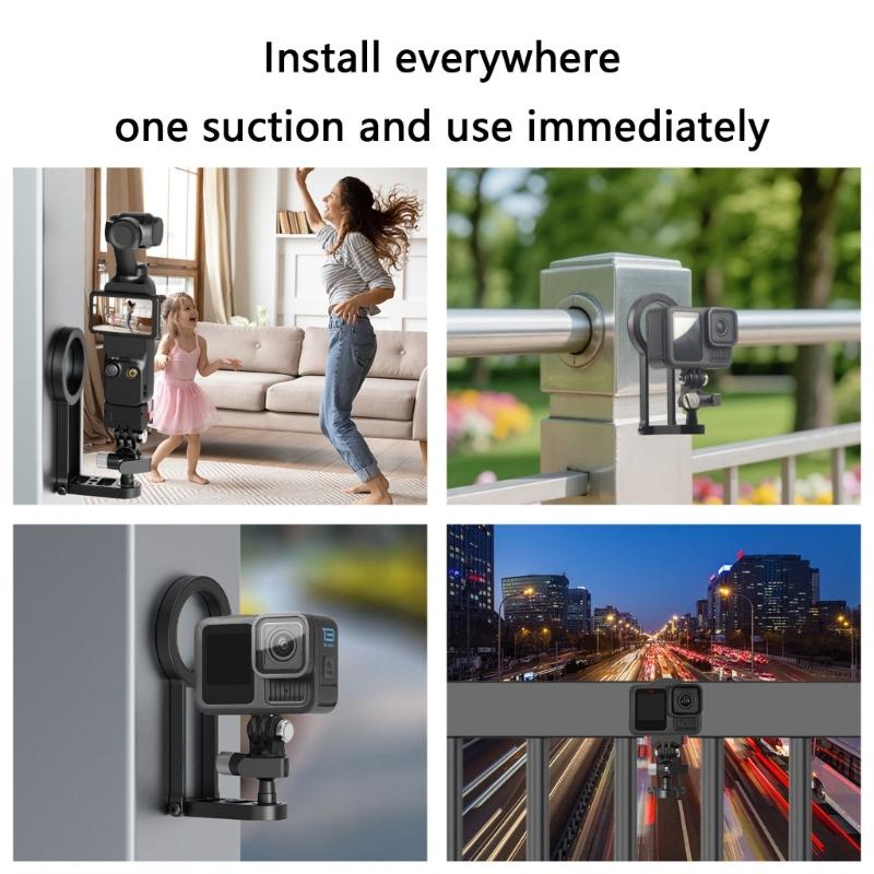 Foldable Selfie Stick Tripod Stand Mount Magnetic Phone Holder for Pocket 3 Action Camera Mount Video Recording