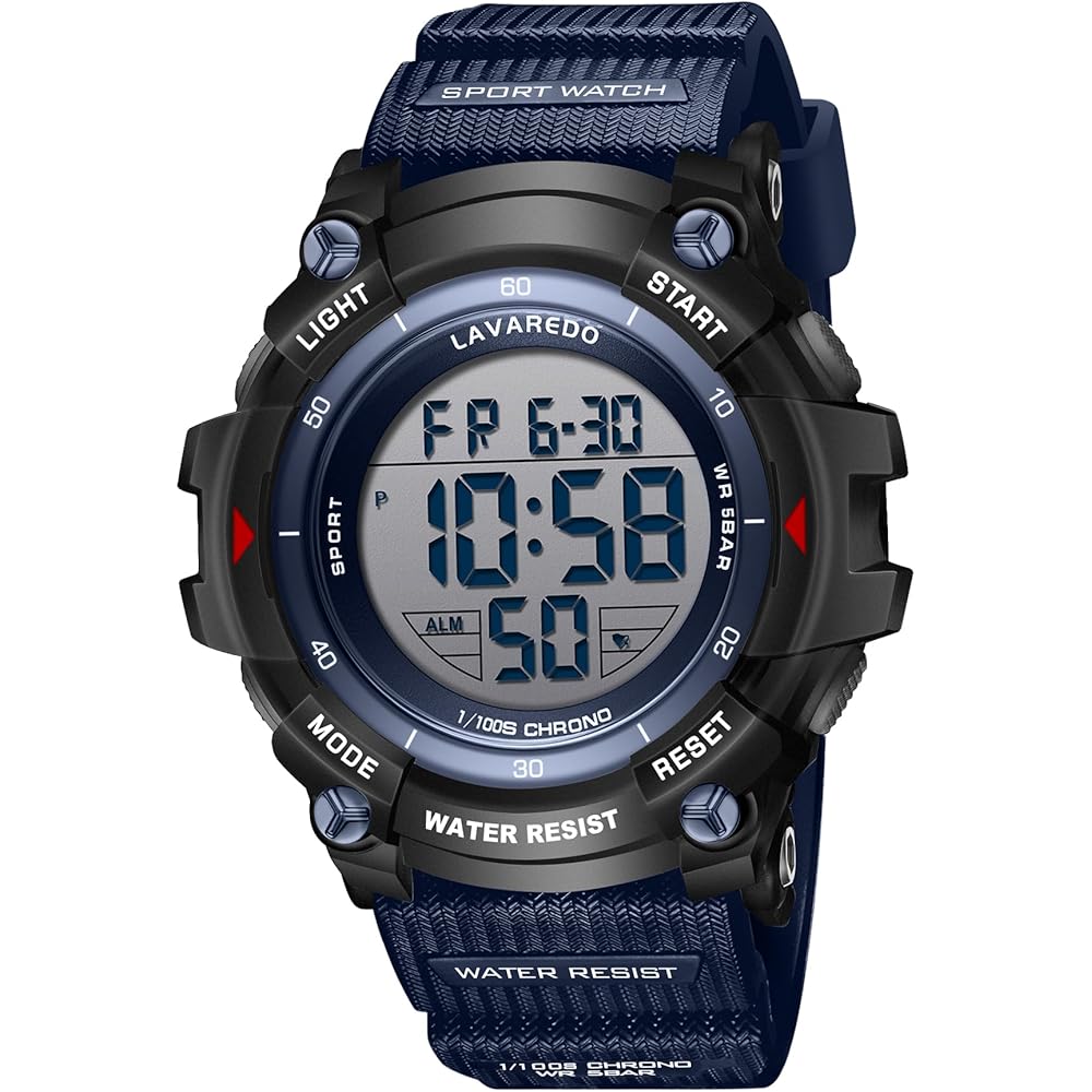 Men s Digital Multifunction Sports Watch Waterproof Large Screen LED Display Outdoor