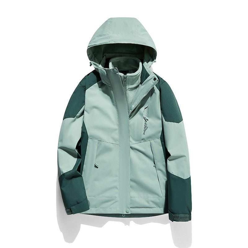 2-in-1 Waterproof Windproof Hooded Outdoor Jacket With Removable Fleece Liner Hiking Camping Winter Cycling