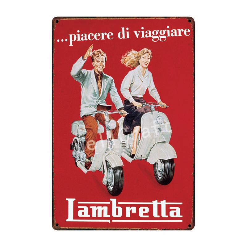[ WellCraft ] Lambretta Motor Tin Sign Home Wall Plaque Painting Store Decor 20*30 CM FG-204