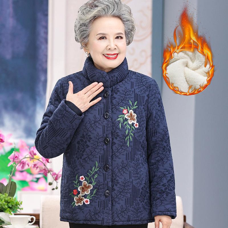 Damen Winterjacke aus Baumwolle mit Samt für Mittelalte und Ältere