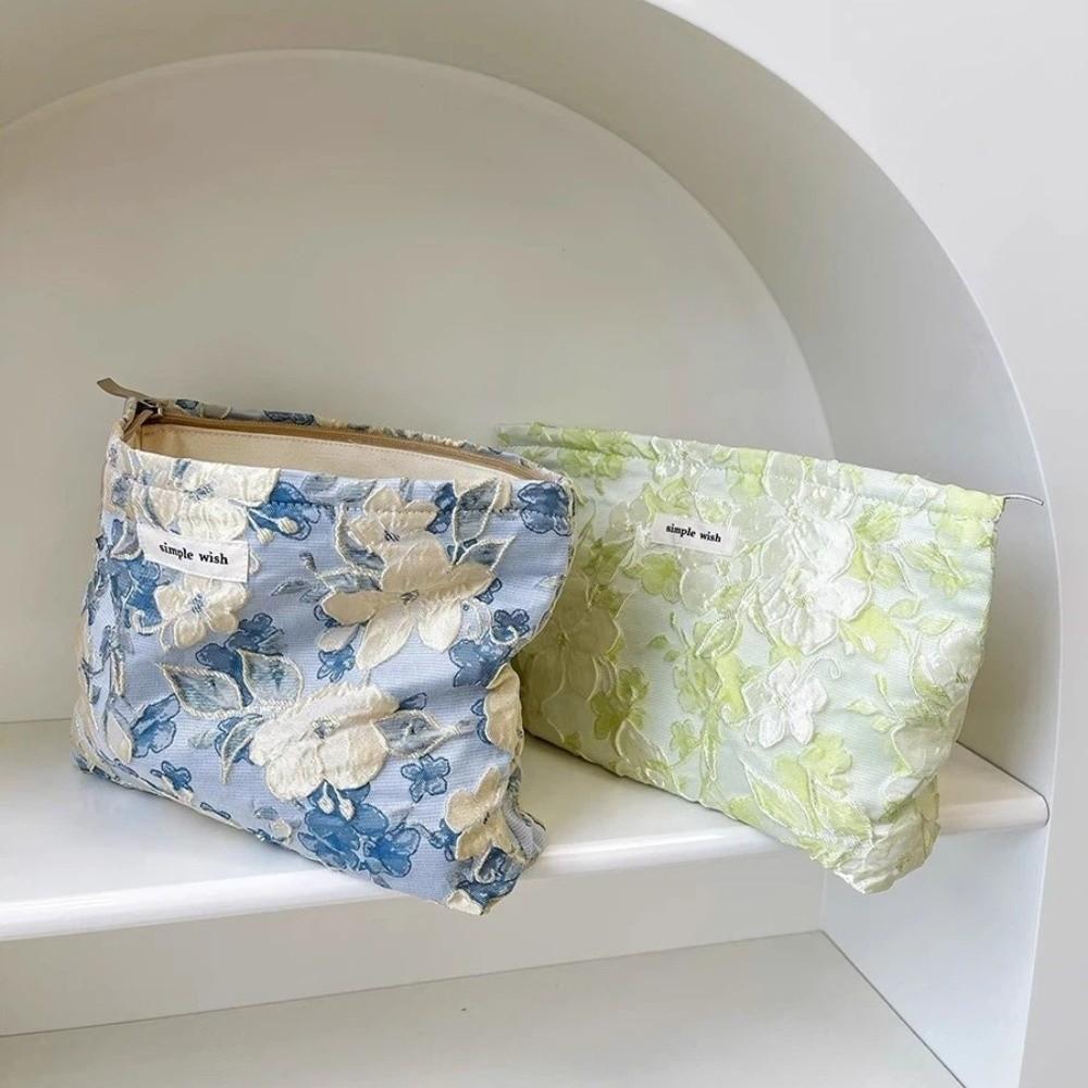 Fashion Print Cosmetic Bag Floral Print Large Capacity Makeup Bag Toiletry Pouch Travel Essentials Organizer Makeup Bag