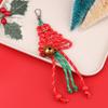 Hand-Woven Christmas Tree Keychain Trendy Creative Braided Rope Keyring  Bag Pendant Hanging Decoration For Xmas Gifts