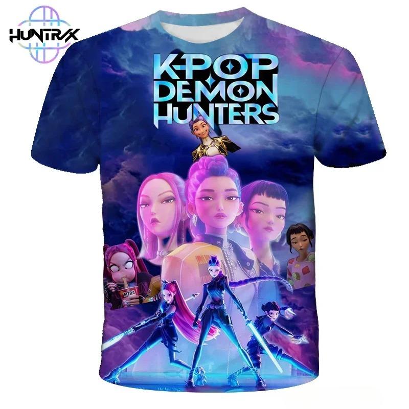 Kpop Demon Hunters 3D Print Sport Quick-dry Breathable Boy Girl T-shirt Outdoor Harajuku Hip-hop Anime Children Short-sleeve Top