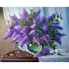 Diamond Painting Flowers Full Drill Round Diamond Embroidery Purple Lavender Picture Of Rhinestones Home Decor