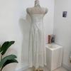 C S In The Room Flower ShirrIng Halter neCk Long dreSS 2Color C