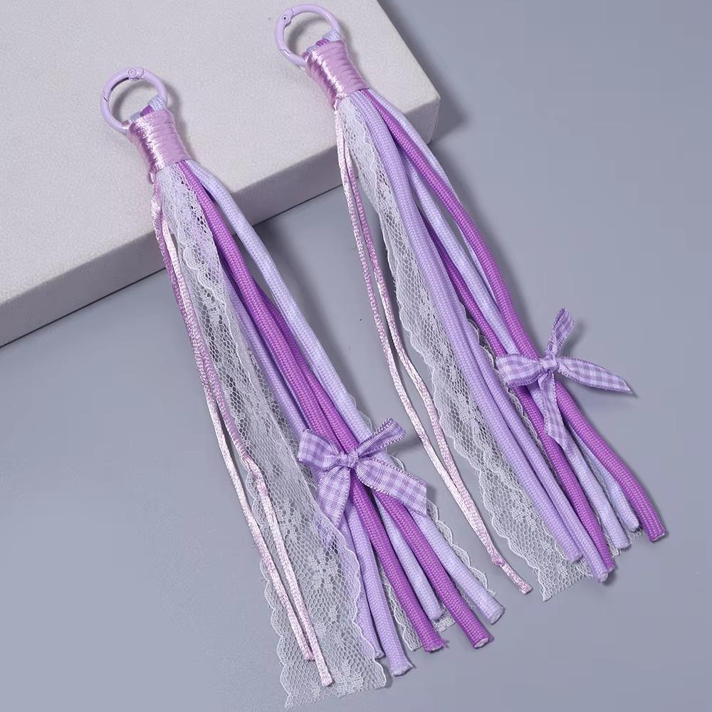 2Pcs Colorful Design Braided Keychain Multi-Purpose Phone Chain Decoration For DIY Craft