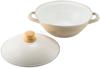 Fuji Enamel Earthenware with Pot, Enamel, Tabletop, 24cm, Lid, IH, Gas, Greige, HD-24.GG