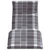 Folding Sun Lounger Grey Checkered Pattern 175 X 54 X 8.5 Cm Oxford Fabric