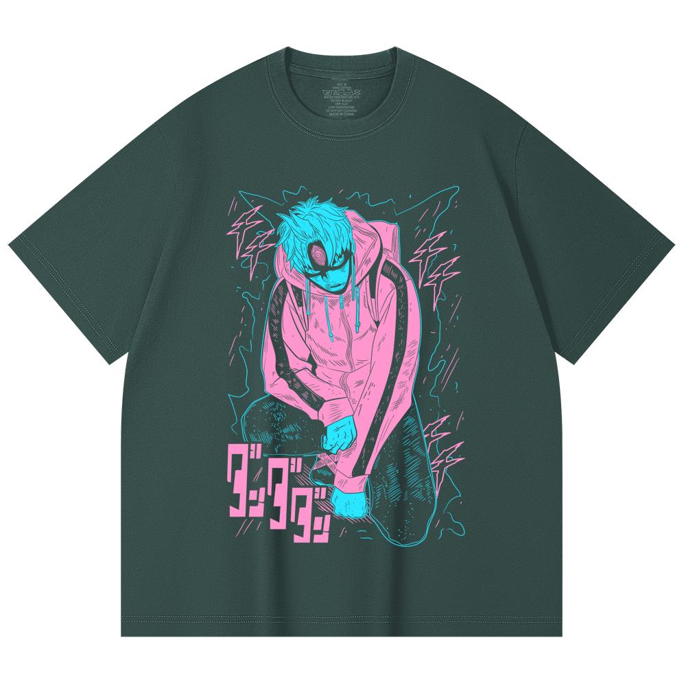 230 Gsm 100% Cotton Dandadan V17 Jiji Black Print Unisex Heavy Cotton T Shirt