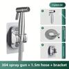 Stainless Steel Toilet Bidet Sprayer Set High Pressure Flushing Bathroom Toilet Cleaning 304 Stainless Steel Toilet Sprayer Set