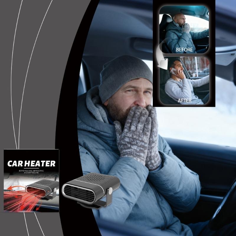 Car Electric Heater Self Adhesive Demister Defroster Heating Fan Windshield Defogger Heating Dryer Interior Accessories