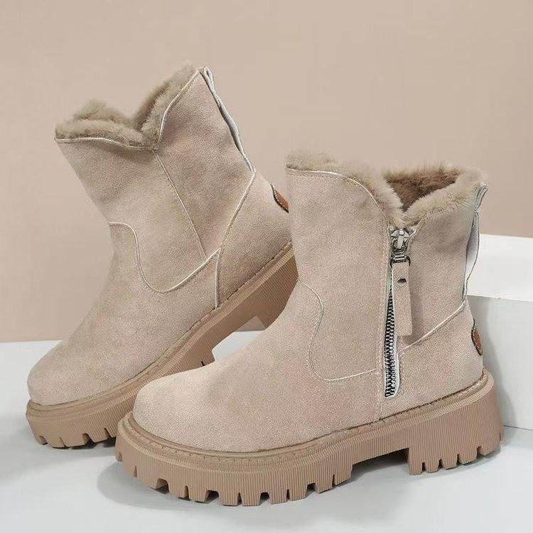 Women's Lightweight Comfortable Cold Warm Padded Snow Boots Non-slip Wear Outdoor Leisure Sports Martin Cotton Boots