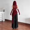 Vintage Gothic Hooded T Shirts Women Through Slim Y2K Tees Streetwear Harajuku with Sleeves Irregular
