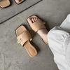 Krazing Pot Mules Fashion Sheep Skin Thick Heels Peep Toe Flip Flop Summer Size 42 Preppy Style Women Sandals