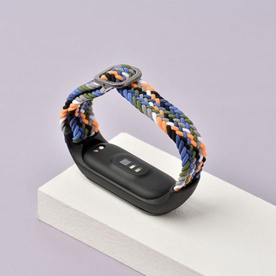 Uhrenarmband, elastisch, verstellbar, geflochtenes Nylon, 14 mm, Armband für Xiaomi Mi Band 3/4/5/6/NFC