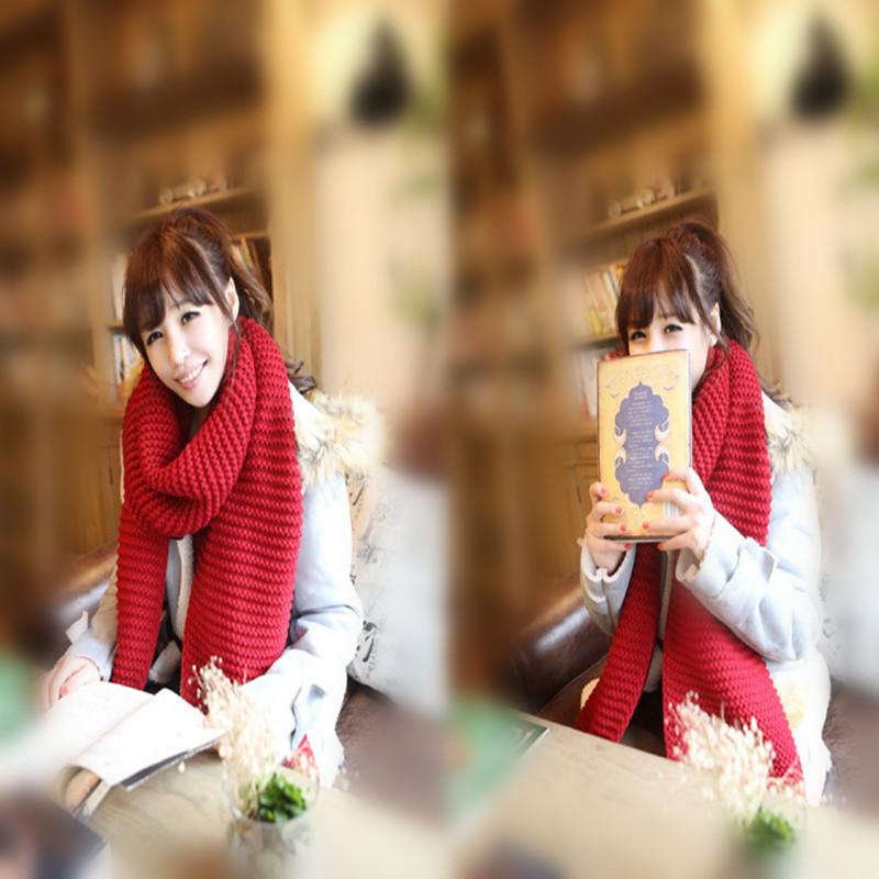Warm and Thickened Solid Color Wool Scarf for Men and Women Women's Autumn and Winter Couple Scarf Winter