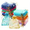 100 Moon Star Gauze Bags, Wedding Gift Bags with Drawstrings, Small Mixed-color Gift Bags, Party Gift Bags
